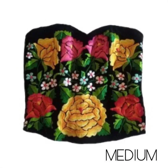 Mexican Embroidered Handmade Corset - Picture 5 of 15